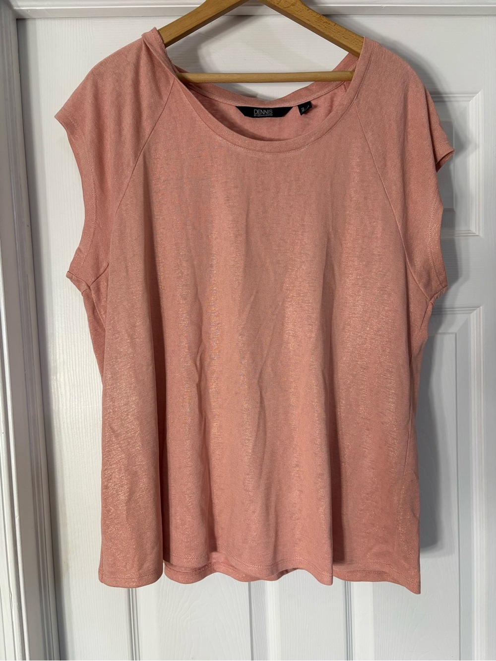 dennis basso Blush Pink Cap-Sleeve Tee
